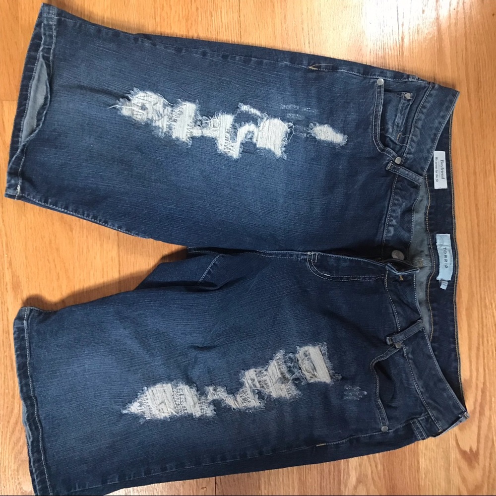 Gently used Torrid jean Bermuda shorts distressed